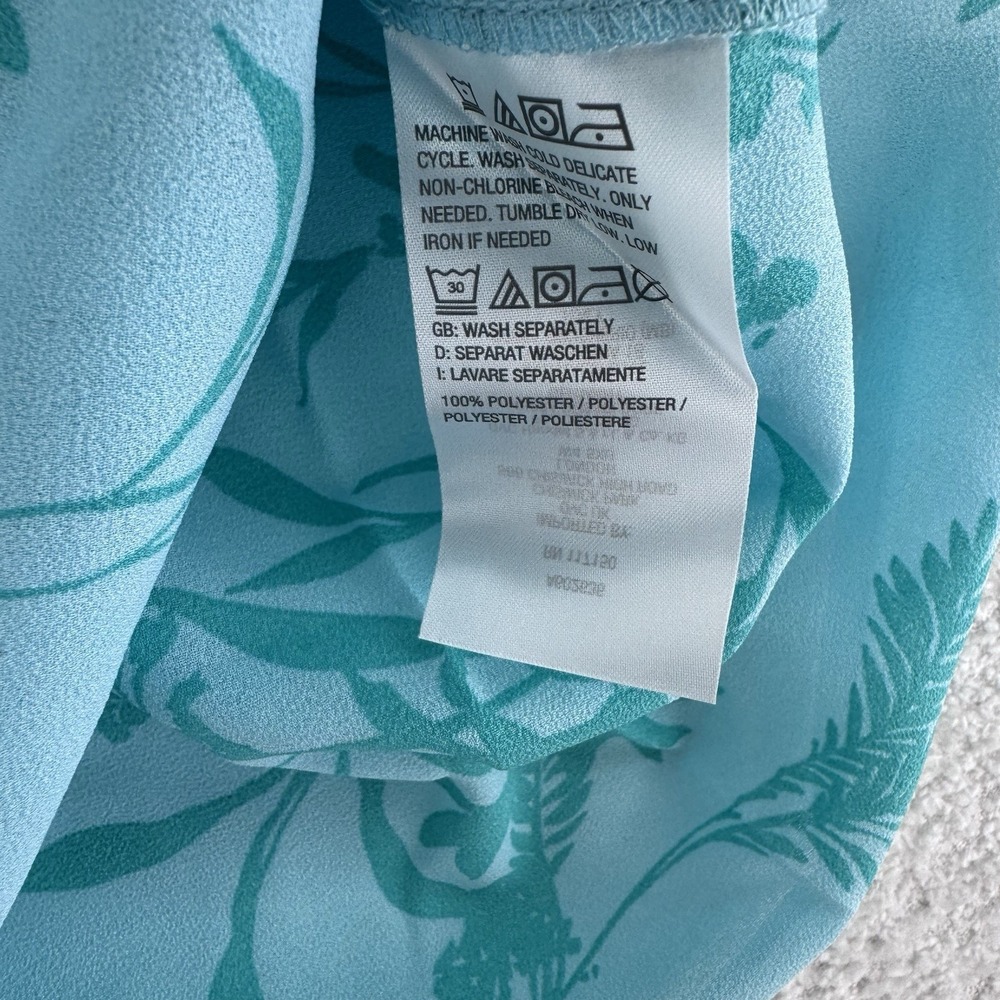 Belle by Kim Gravel Effortless Chic Summer Bloom Blouse Top XXS Blue Atlantis - Picture 6 of 10